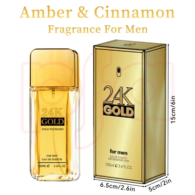 88217, Eau de Parfum 3.4 oz/100 ml 24k Gold for Men - United Scents, 191554882171