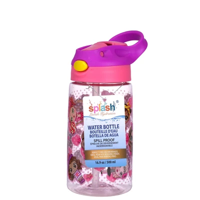 58145, Splash Kids Flip Straw Plastic Bottle 16.9oz, 191554581456