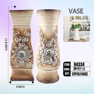 B4334, Ceramic Vase 12" (2*Style) Assorted, 887257643347