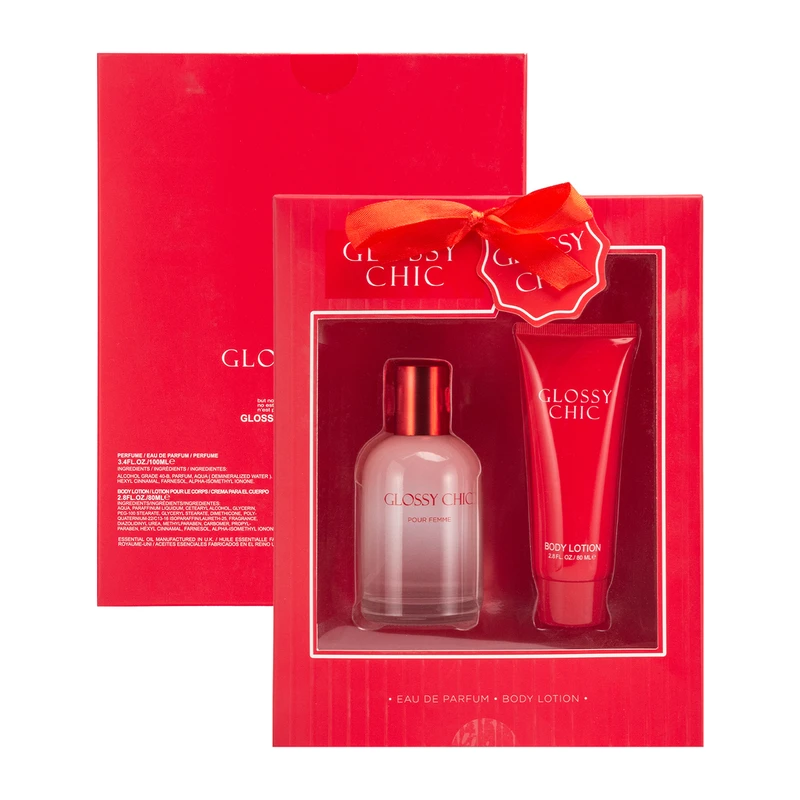 Women's 2pcs Gift Set GLOSSY CHIC 3.4fl.oz EDP 2.8fl.oz Body Lotion