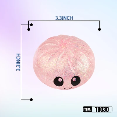 TB030, Ralex Squishy Sugar Dumplings Surprise with Glitter 3.35", 887258010308