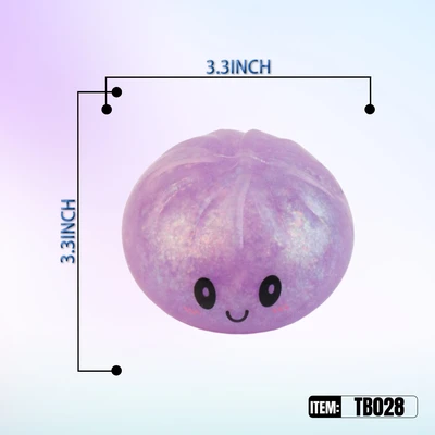 TB028, Ralex Squishy Dumplings Glitter & Glow In Dark Surprise Gold 3.35", 887258010285