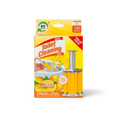 60131, Air Fusion Toilet Cleaning Gel 6.43oz 4PK – Lemon, 191554601314