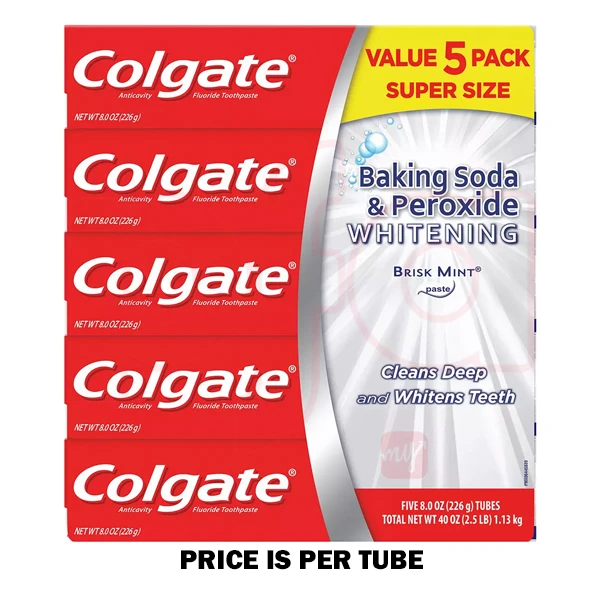 CTP8BS-40, Colgate TP 8oz  5PK Baking Soda Peroxide Price per Tube, 035000073761