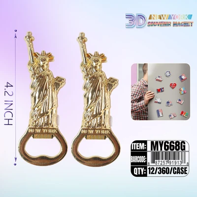 MY668G, New York Souvenir M. Metal Magnet Gold, 887257919138