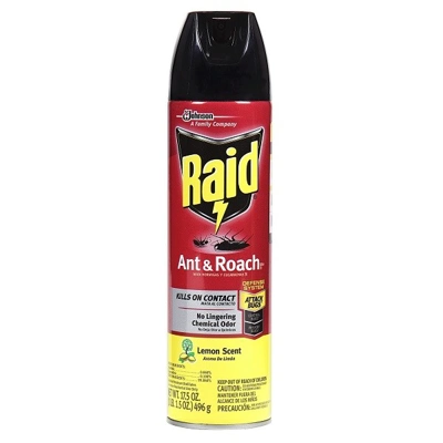 R17LE, Raid Ant & Roach Spray 17.5oz Lemon, 046500164798