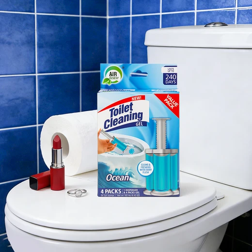 60128, Air Fusion Toilet Cleaning Gel 6.43oz 4PK – Ocean, 191554601284