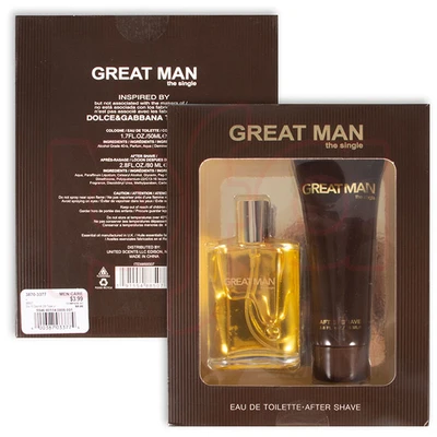 88507, Men's 2pcs Set GREAT MAN 1.7fl.oz/50mlEDT 2.8fl.oz/80ml After Shave, 191554885073