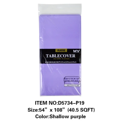 D5734-P19, Plastic Table Cover LAVENDER Rectangular 54"x108", 887257557347
