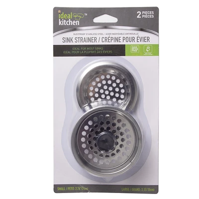 42104, Ideal Kitchen Sink Strainer Stainless Steel 2PK, 191554421042