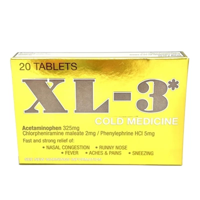 XL3CM20, XL-3 Cold Medicine 20ct, 645981000214
