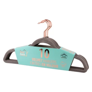 45002, Ideal Home Velvet Hanger 10PK Grey Rose Gold, 191554450028