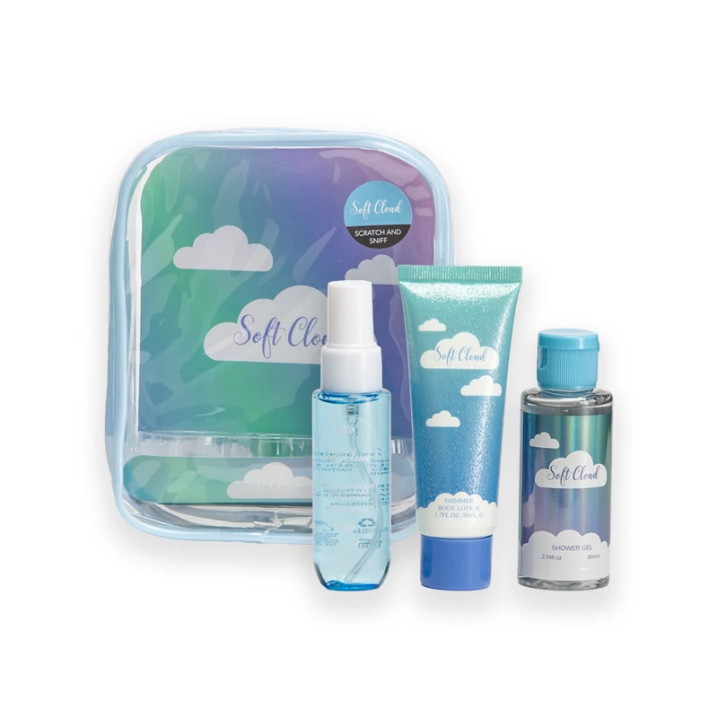 Women's 3pcs Bag Gift Set SOFT CLOUD 1.02fl.oz Body Mist 2.04fl.oz Shower Gel 1.7fl.oz Body Lotion