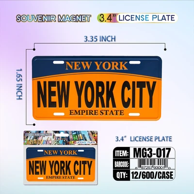 MG3-017, License Plate Magnet  3.35“x1.65", 887257930010