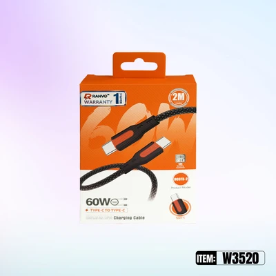 W3520, FAST CHARGING DATA CABLE 2M 60W C-C, 6918033873697