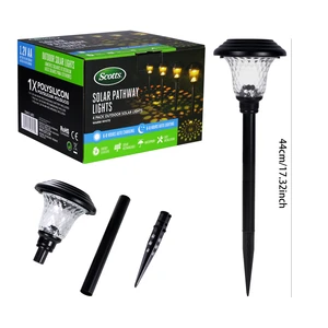 ST-48070, Scotts Solar Pathway Lights Stainless Steel 4pk, 191554480704