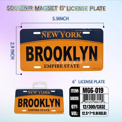 MG6-019, License Plate Magnet 6“x3", 887257960192