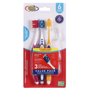 68010, Oral Fusion Toothbrush 6PK Massager Med, 191554680104