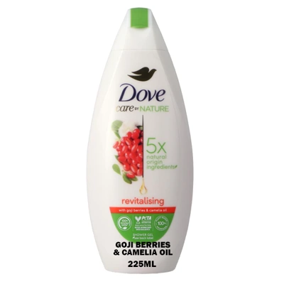 DBW225RGC, Dove Body Wash 225ml Revitalising Goji Berries & Camelia Oil, 8720181222535