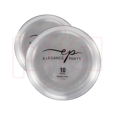 36280, EP Edge 10PK 7.5" Dinner Plate Clear+Silver, 191554362802