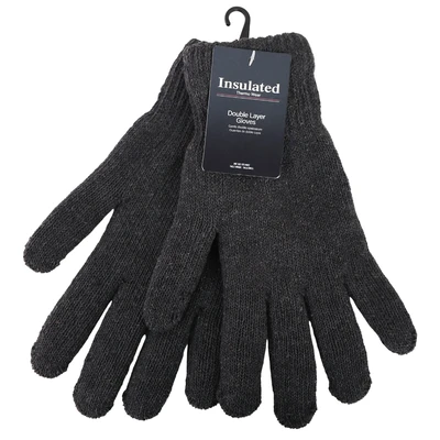 11112, Insulated Classic Double-Layer Knit Gloves in 3 Colors, 191554111127