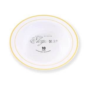 36211, Elegance Bowl 12oz White + 2 Line Stamp Gold, 191554362119