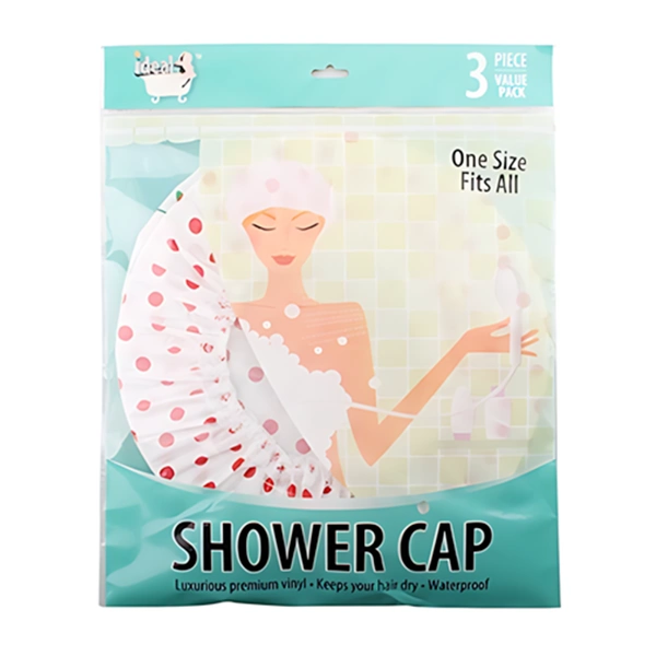 73102, Ideal Bath Shower Cap 3PK, 191554731028