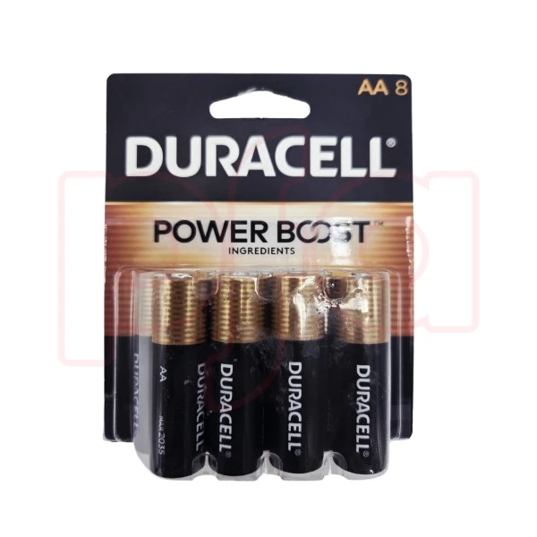 DC8AA, Duracell Coppertop AA Batteries - 8 Pack Alkaline Battery, 041333037615