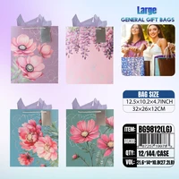 BG9812-LG, General Gift Bags LG.Assorted x4  12.6"x10.2"x3.9", 887257199783
