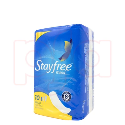 SMP10R, Stayfree Maxi Pads Reg 10ct, 7301020831