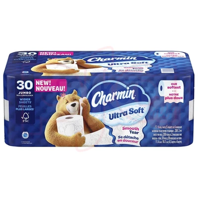 CHARMIN-J30, Charmin Soft Bath Tissue 30 Rolls Jumbo