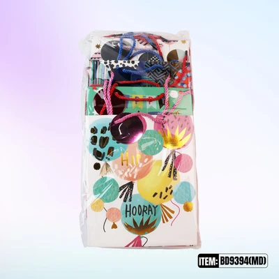 BD9394-MD, Birthdays Gift Bags MD. Assorted x4 Styles  7.1"x3.9"x9", 887257130489
