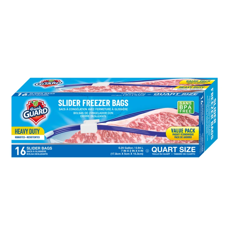 Fresh Guard Slider Freezer Bag Quart 16CT