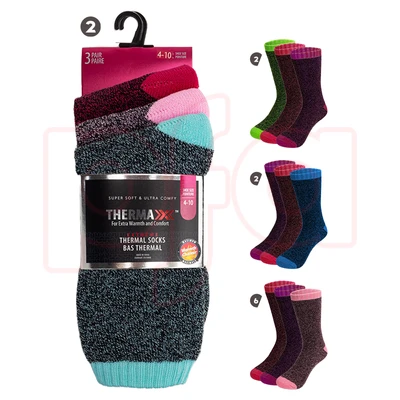 12200, Thermaxxx Winter Thermal Socks 3PK Ladies, 191554122000