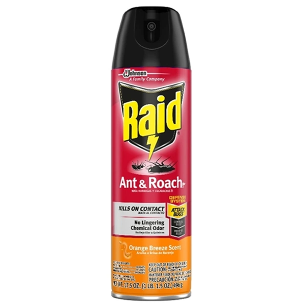 R17OR, Raid Ant & Roach Spray 17.5oz Orange, 046500775338