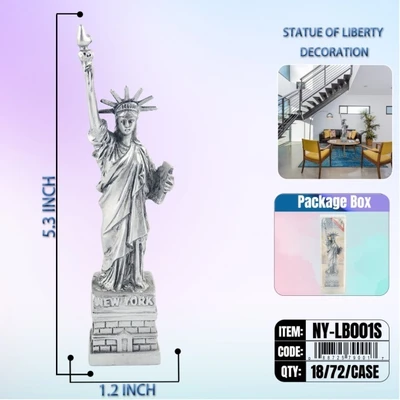 NY-LB001S, STATUE OF LIBERTY Silver (5.3"), 887257900013