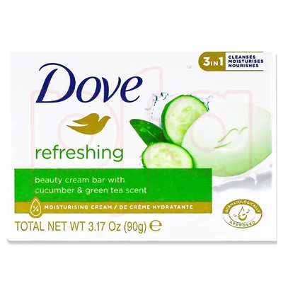 DS90-RC, Dove Soap 90g 3.17oz Refreshing Cucumber Green Tea, 8712561538077