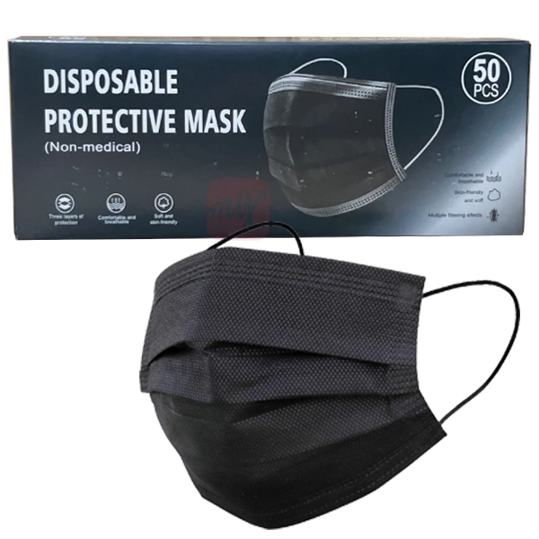 JC-DPM1, Face Mask 3ply Black on Black, 2887389