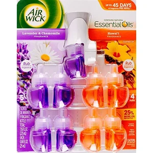 AWO9LH, Air Wick Oil 9PK + Warmer Lavender Hawaiian, 062338981307