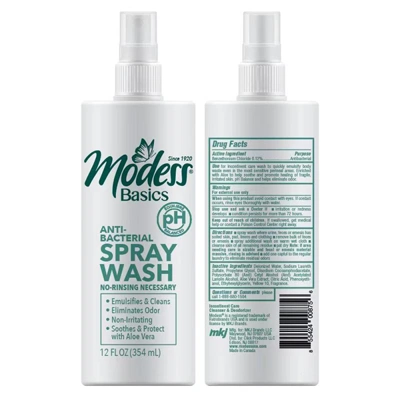 M69875, Modess Antibacterial Spray Wash 12oz, 855424008756