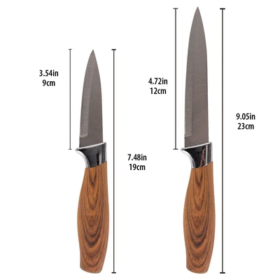 33066, Ideal Kitchen w/ Wood Handle Paring Utility 2PK Knives, 191554330665