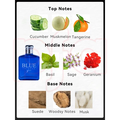 89603, Eau de Parfum 3.4 oz/100 ml 3 Pcs Set for Men Black Intense/Blue Intense/Red Intense - United Scents, 191554896031