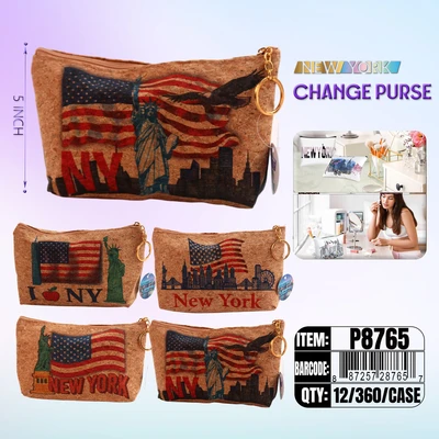 P8765, NewYork Coin Purse 4x Assorted 12"x 4.5", 887257287657