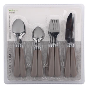 56349, Ideal Kitchen 16PK Dinnerware Set Brown, 191554563490