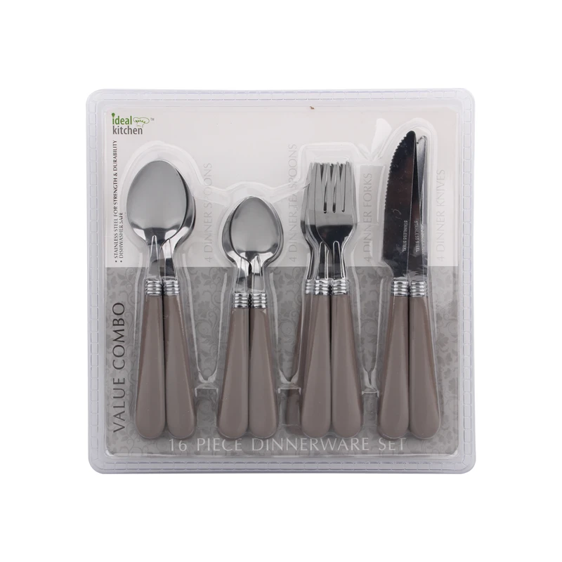 Ideal Kitchen 16PK Dinnerware Set Brown