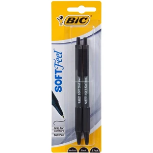 BIC953943, BIC Soft Feel Pen 2PK Black, 00070330914469