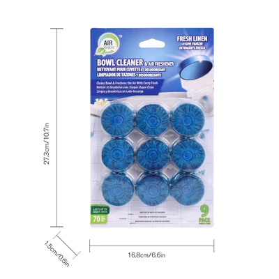 60115, Air Fusion Bowl Cleaner & Air Freshener 9PK – Fresh Linen, 191554601154