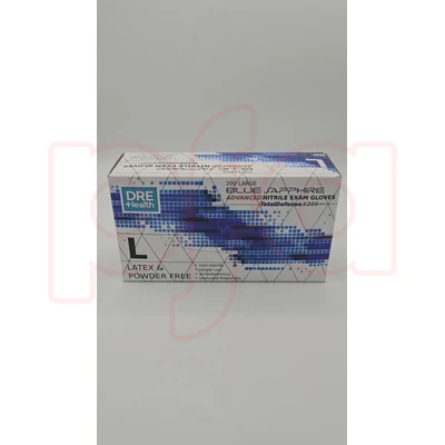 DNGB-L, Dre Health Nitrile Exam Gloves Blue 200CT Size: Large