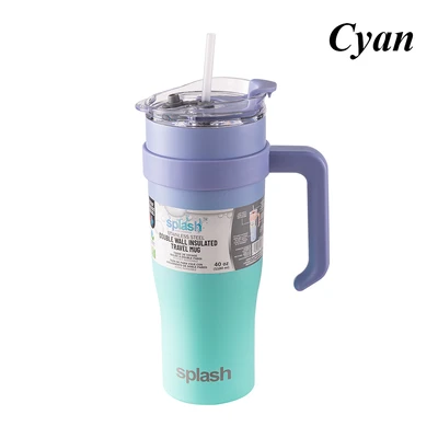 58233C, Splash Bottle Stainless Steel Travel Mug 40oz 2 Tone, 191554582330