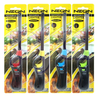 ZY-3884-WP, Neon Windproof Long Lighter Asst. Color 1Pack, 855553008801